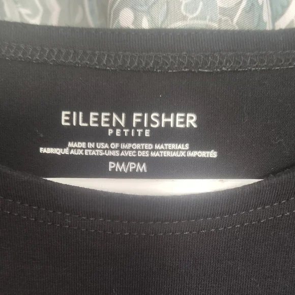 Eileen Fisher Black Sleeveless Cotton Minimalist Casual Dress - Picture 2 of 5